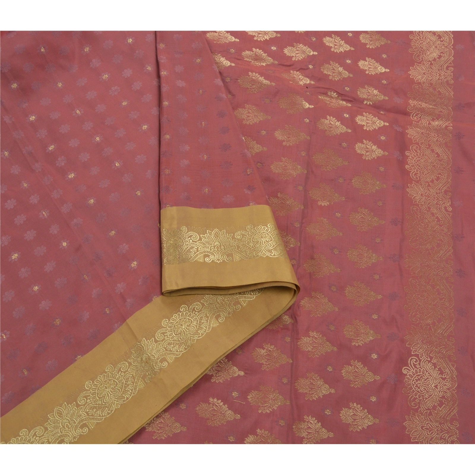 Sanskriti Vintage Pink Sarees Art Silk Woven Craft Fabric Premium Zari Work Sari, PS-54130-Pink-Zari Work-Art Silk-5