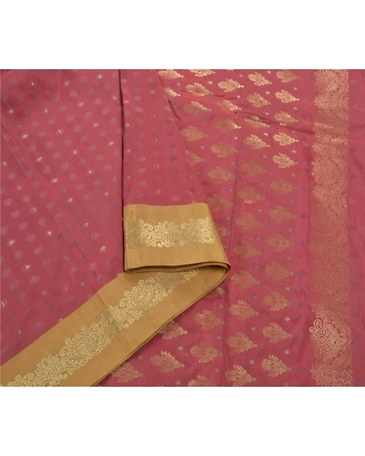 Sanskriti Vintage Pink Sarees Art Silk Woven Craft Fabric Premium Zari Work Sari, PS-54130-Pink-Zari Work-Art Silk-5
