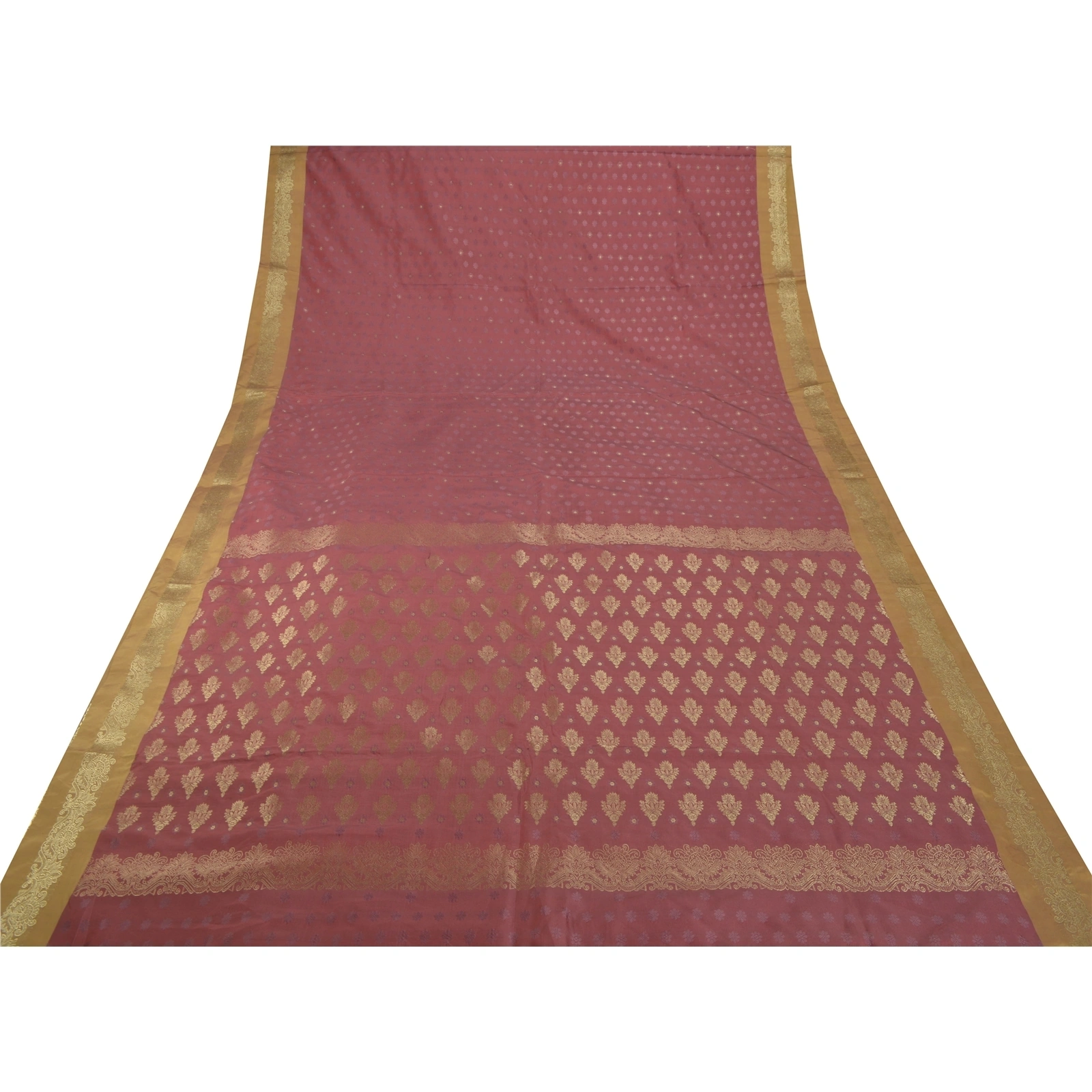 Sanskriti Vintage Pink Sarees Art Silk Woven Craft Fabric Premium Zari Work Sari, PS-54130-Pink-Zari Work-Art Silk-6