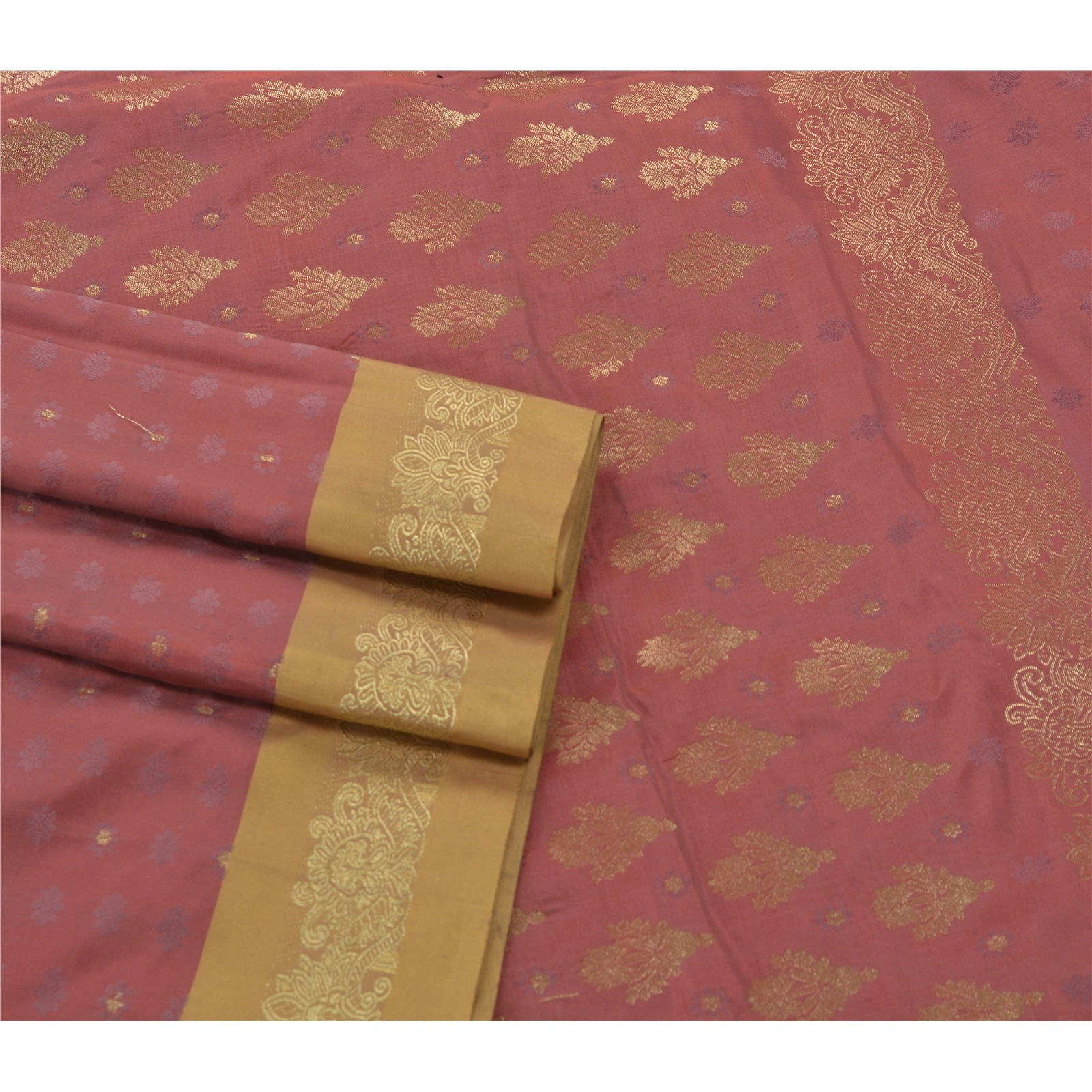 Sanskriti Vintage Pink Sarees Art Silk Woven Craft Fabric Premium Zari Work Sari, PS-54130-Pink-Zari Work-Art Silk-7