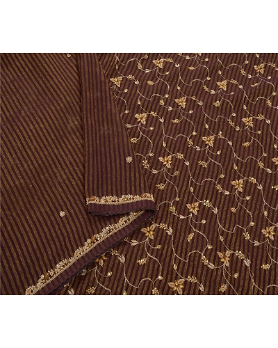 Sanskriti Vintage Purple Indian Sarees Art Silk Hand Beaded Woven Fabric Sari, PS-54187-Purple-Dabka Work-Art Silk-2