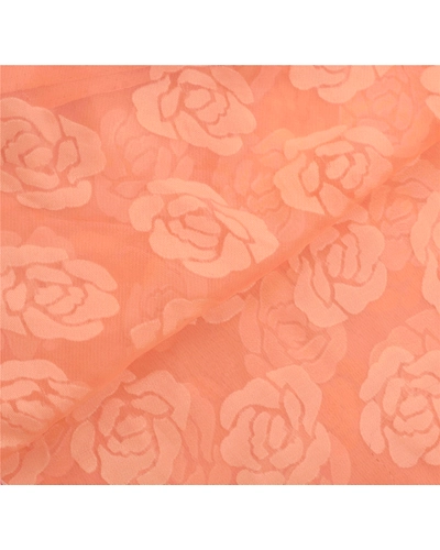 Sanskriti Vintage Peach Sarees Georgette Brasso Work Sari Craft Premium Fabric, PS-54199-Peach-Brasso Work-Georgette Silk-3