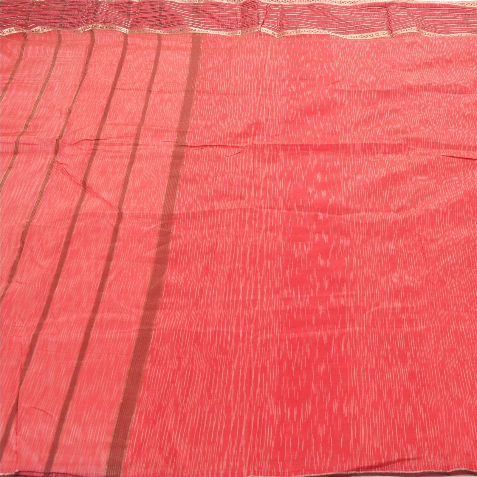 Sanskriti Vintage Indian Peach Sarees Blend Silk Woven Zari Premium Sari Fabric, PS-54280-Peach-Zari Work-Blend Silk-2