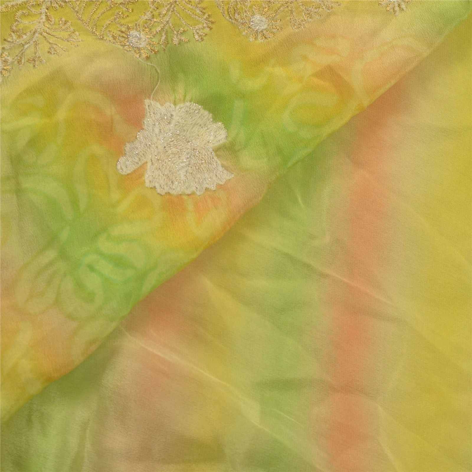 Sanskriti Vintage Green Sarees Pure Silk Embroidered Premium Sari Craft Fabric, PS-54284-Green-Thread Work-100% Pure Silk-1