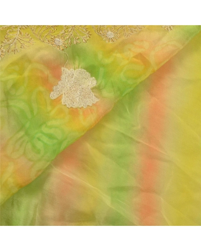 Sanskriti Vintage Green Sarees Pure Silk Embroidered Premium Sari Craft Fabric, PS-54284-Green-Thread Work-100% Pure Silk-1