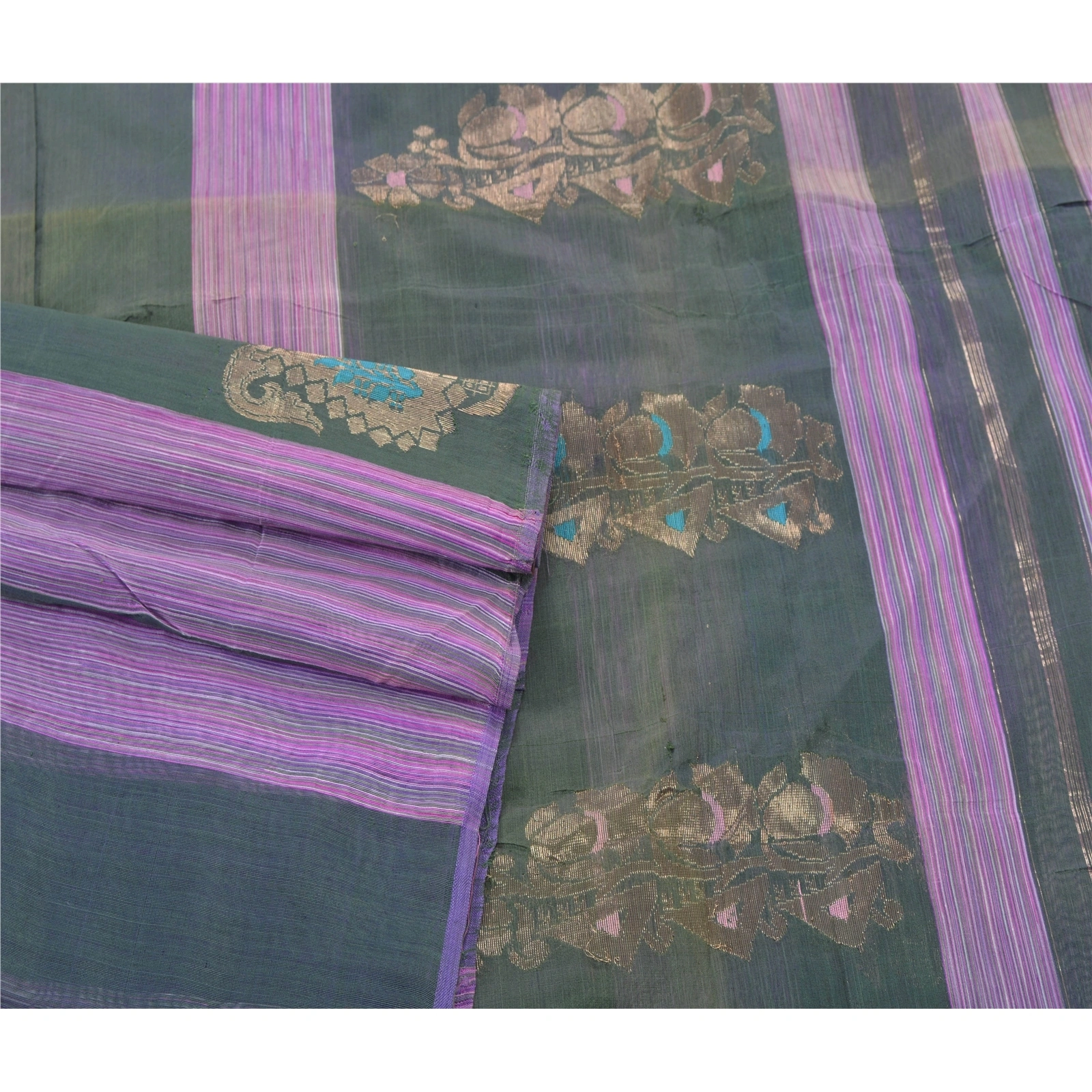 Sanskriti Vintage Purple Sarees Blend Silk Woven Craft Fabric Zari Work Sari, PS-54576-Purple-Zari Work-Blend Silk-1