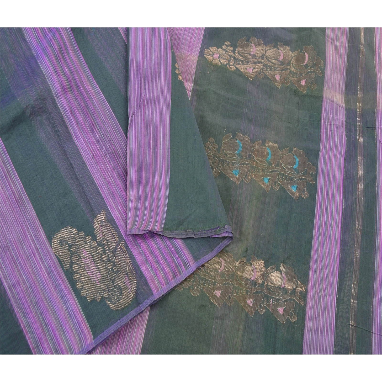 Sanskriti Vintage Purple Sarees Blend Silk Woven Craft Fabric Zari Work Sari, PS-54576-Purple-Zari Work-Blend Silk-2