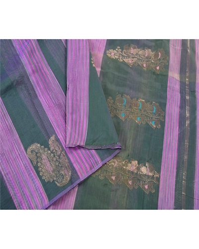 Sanskriti Vintage Purple Sarees Blend Silk Woven Craft Fabric Zari Work Sari, PS-54576-Purple-Zari Work-Blend Silk-2
