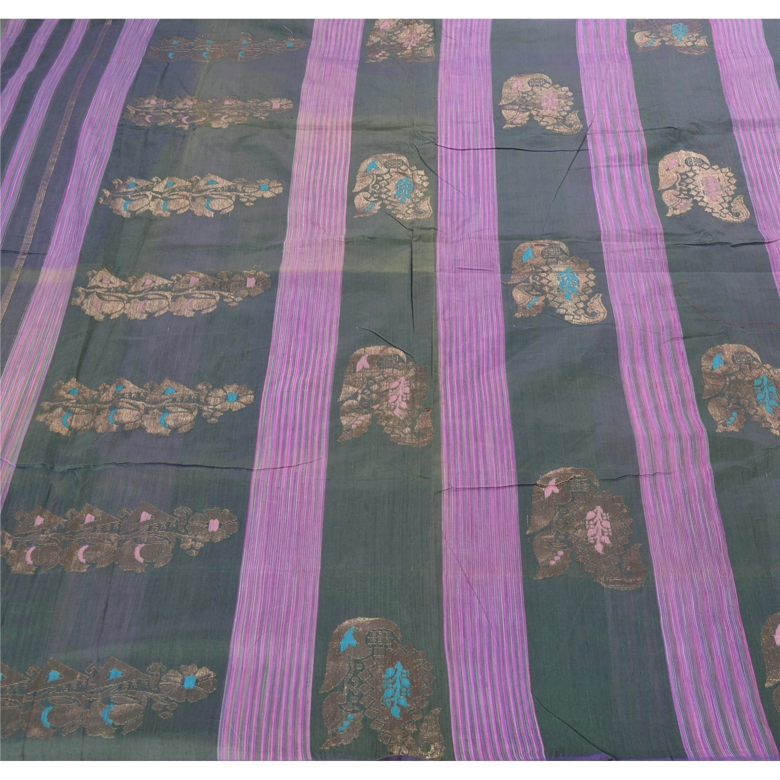 Sanskriti Vintage Purple Sarees Blend Silk Woven Craft Fabric Zari Work Sari, PS-54576-Purple-Zari Work-Blend Silk-4