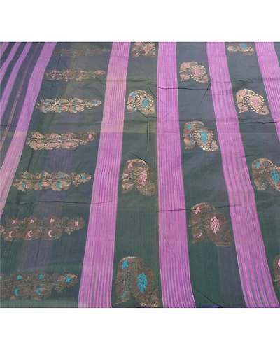 Sanskriti Vintage Purple Sarees Blend Silk Woven Craft Fabric Zari Work Sari, PS-54576-Purple-Zari Work-Blend Silk-4