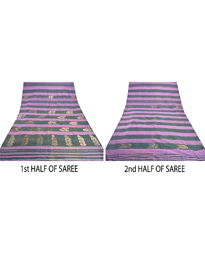 Sanskriti Vintage Purple Sarees Blend Silk Woven Craft Fabric Zari Work Sari, PS-54576-Purple-Zari Work-Blend Silk-5