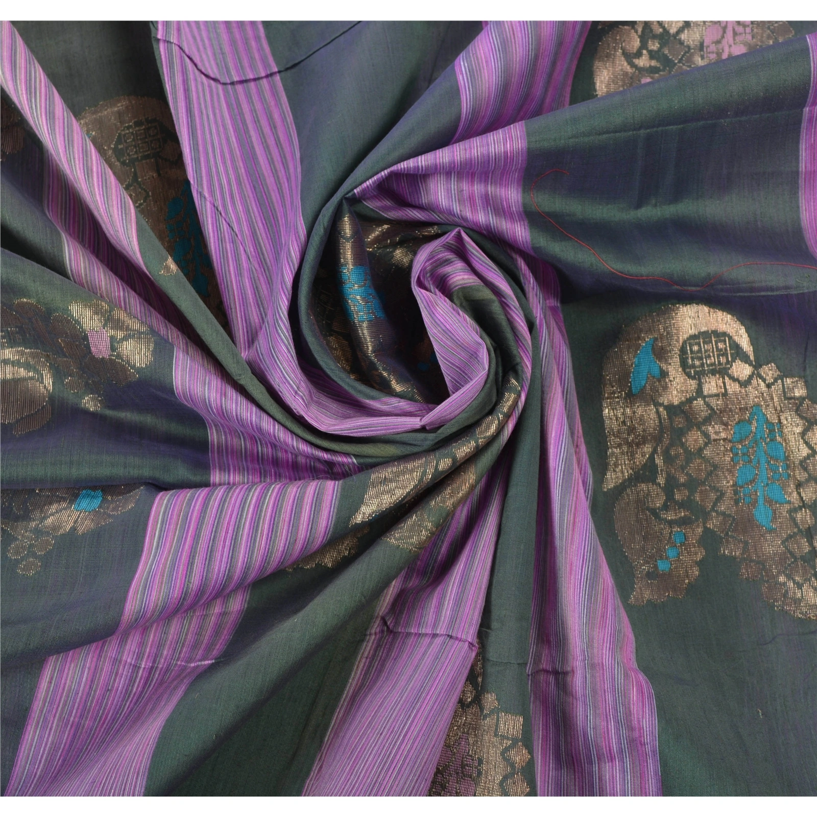 Sanskriti Vintage Purple Sarees Blend Silk Woven Craft Fabric Zari Work Sari, PS-54576-Purple-Zari Work-Blend Silk-6