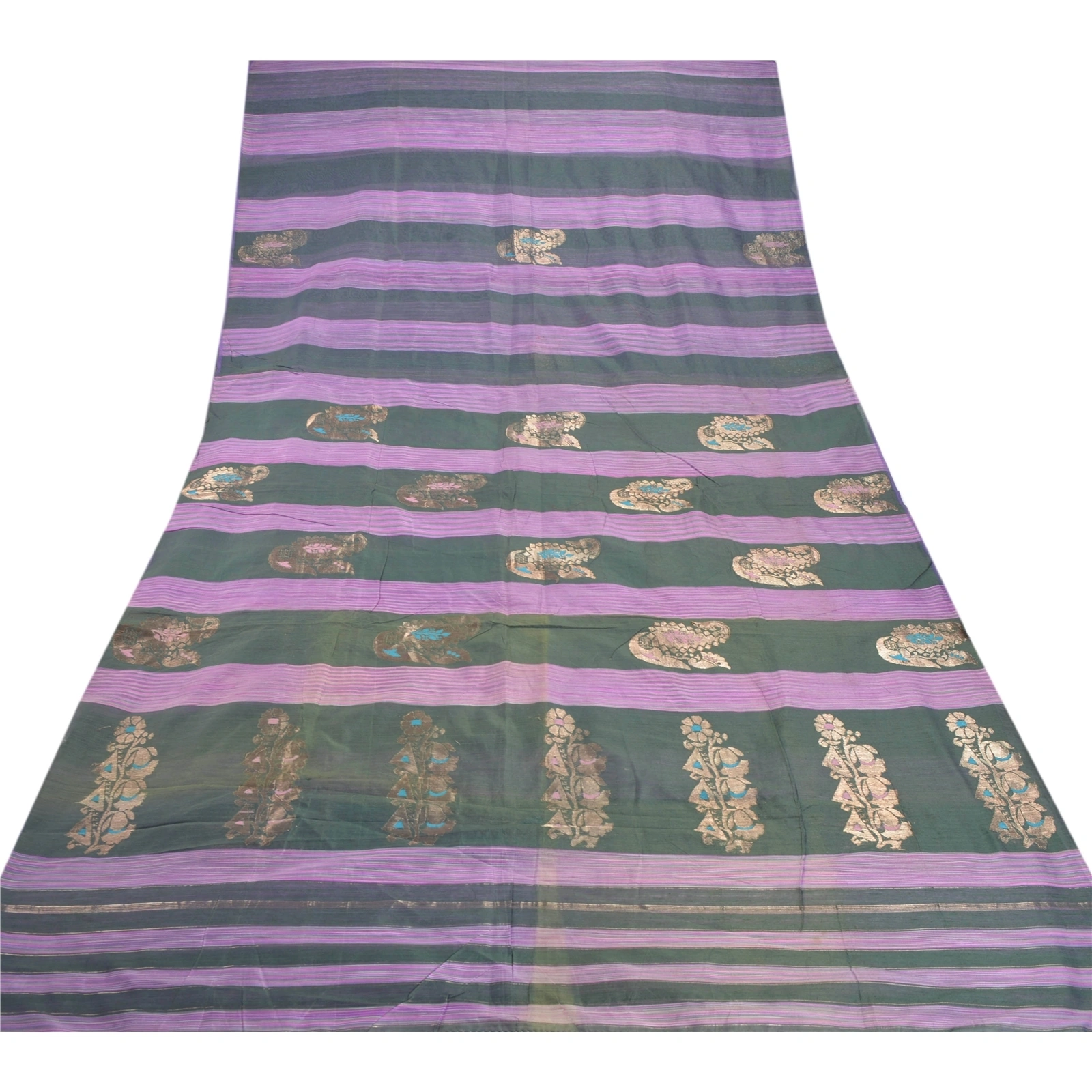 Sanskriti Vintage Purple Sarees Blend Silk Woven Craft Fabric Zari Work Sari, PS-54576-Purple-Zari Work-Blend Silk-7