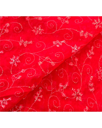 Sanskriti Vintage Red Bollywood Sarees Pure Georgette Silk Handmade Fabric Sari, PS-54648-Red-Sequins Work-100% Pure Georgette Silk-1