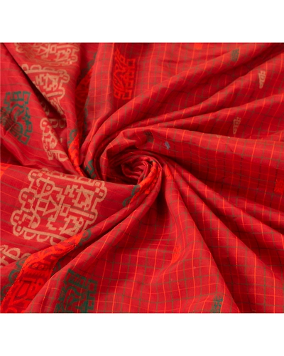 Sanskriti Vintage Rusty Orange Sarees Blend Silk Woven Craft Fabric Premium Sari, PS-54827-Rusty Orange-Woven Work-Blend Silk-4