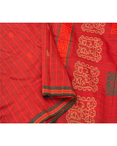Sanskriti Vintage Rusty Orange Sarees Blend Silk Woven Craft Fabric Premium Sari, PS-54827-Rusty Orange-Woven Work-Blend Silk-5