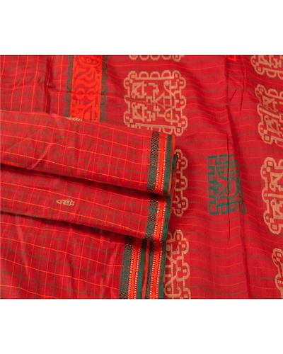 Sanskriti Vintage Rusty Orange Sarees Blend Silk Woven Craft Fabric Premium Sari, PS-54827-Rusty Orange-Woven Work-Blend Silk-7