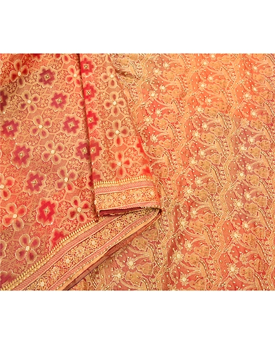 Sanskriti Vintage Red Sarees Art Silk Hand Beaded Woven Fabric Cultural Sari, PS-54925-Red-Woven Work-Art ( Artificial) Silk-2