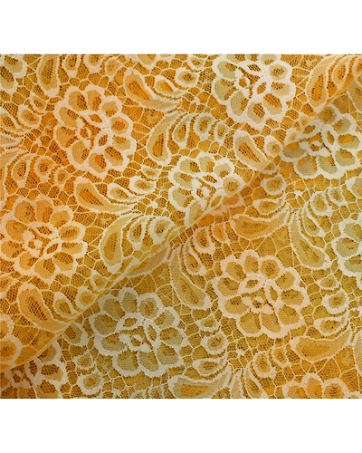 Sanskriti Vintage Yellow Indian Sari Net Mesh Yellow Woven Fabric Premium Sarees, PS-54990-Yellow-Woven Work-Net-3