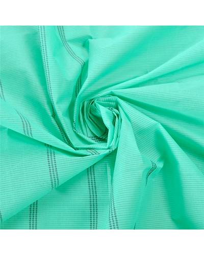 Sanskriti Vintage Green Indian Sari Pure Cotton Woven Fabric Premium Sarees, PS-55077-Green-Woven Work-100% Pure Cotton-4