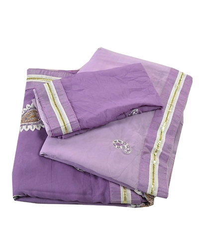 Sanskriti Vintage Purple Sarees Georgette Fabric Bollywood Sari Blouse Piece, PS-55083-Purple-Thread Work-Georgette-7