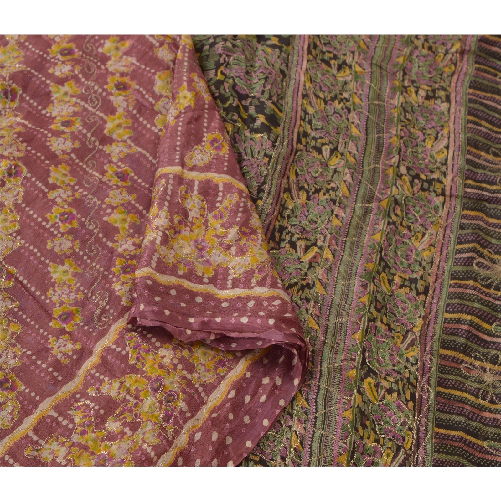 Sanskriti Vintage Pink Sarees Blend Silk Hand Embroidered Craft Fabric Zari Sari, PS-55183-Shade Of Pink-Zari Work-Blend Silk-2