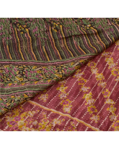 Sanskriti Vintage Pink Sarees Blend Silk Hand Embroidered Craft Fabric Zari Sari, PS-55183-Shade Of Pink-Zari Work-Blend Silk-3