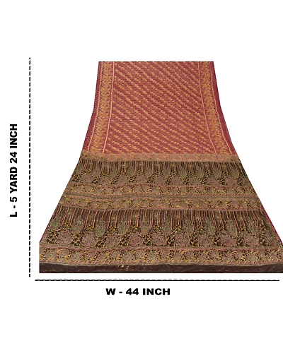 Sanskriti Vintage Pink Sarees Blend Silk Hand Embroidered Craft Fabric Zari Sari, PS-55183-Shade Of Pink-Zari Work-Blend Silk-10