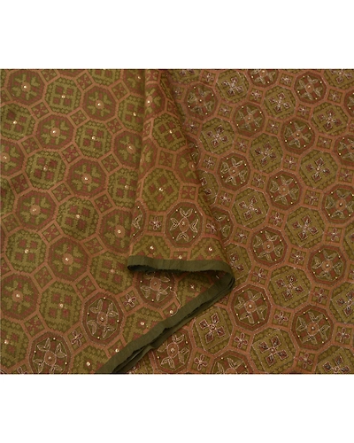 Sanskriti Vintage Green Sarees Art Silk Hand Beaded Woven Craft Fabric Sari, PS-55191-Green-Woven Work-Art Silk-2