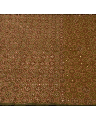 Sanskriti Vintage Green Sarees Art Silk Hand Beaded Woven Craft Fabric Sari, PS-55191-Green-Woven Work-Art Silk-4