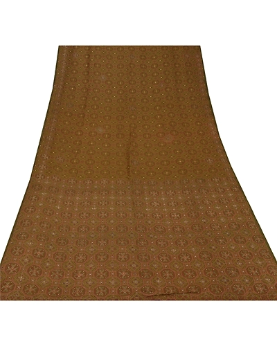 Sanskriti Vintage Green Sarees Art Silk Hand Beaded Woven Craft Fabric Sari, PS-55191-Green-Woven Work-Art Silk-8