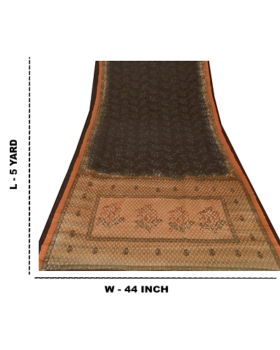 Sanskriti Vintage Black Sarees Pure Silk Embroidered Woven Craft Fabric Sari, PS-55193-Black-Thread Work-100% Pure Silk-10