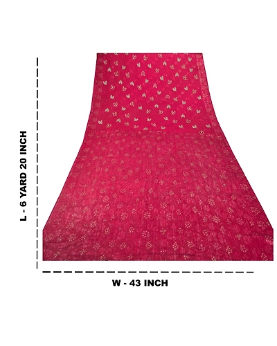 Sanskriti Vintage Sarees Pure Georgette Silk Hand Beaded Fabric Bollywood Sari, PS-55297-Pink-Sequins Work-100% Pure Georgette Silk-1