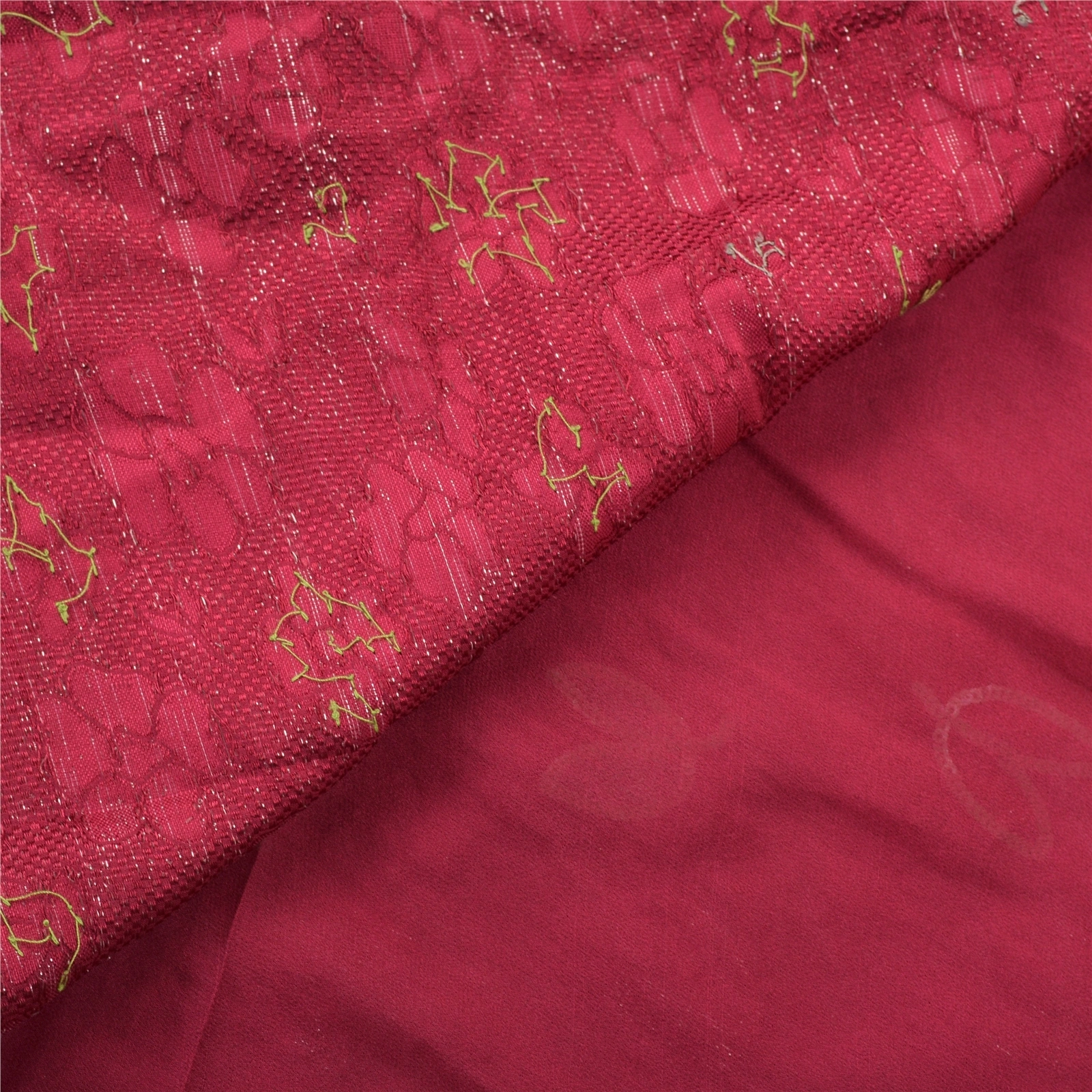 Sanskriti Vintage Sarees Pure Georgette Silk Hand Beaded Fabric Bollywood Sari, PS-55297-Pink-Sequins Work-100% Pure Georgette Silk-2