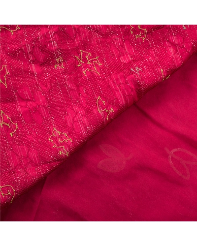 Sanskriti Vintage Sarees Pure Georgette Silk Hand Beaded Fabric Bollywood Sari, PS-55297-Pink-Sequins Work-100% Pure Georgette Silk-2