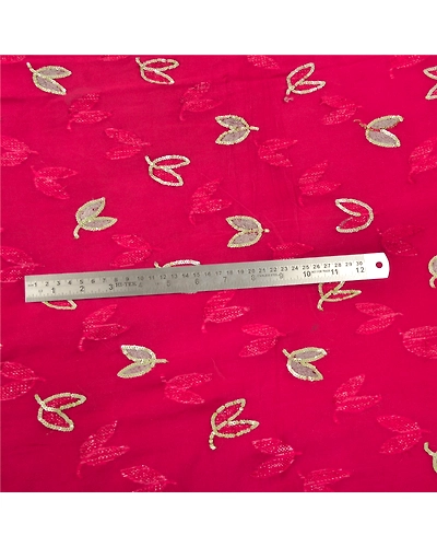 Sanskriti Vintage Sarees Pure Georgette Silk Hand Beaded Fabric Bollywood Sari, PS-55297-Pink-Sequins Work-100% Pure Georgette Silk-4