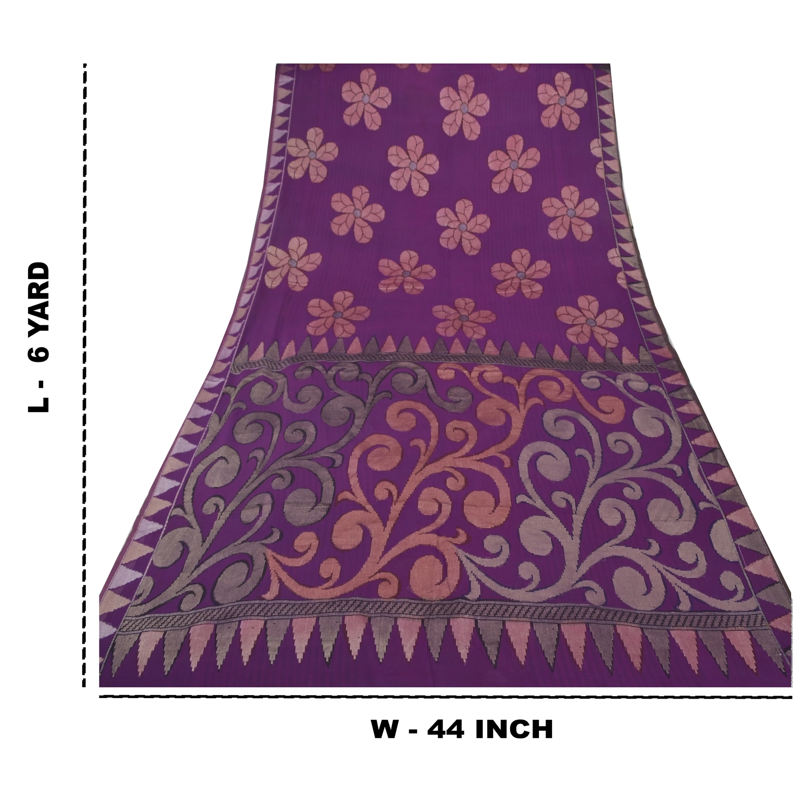 Sanskriti Vintage Purple Saree Georgette Woven Fabric Bollywood 5 Yard Sari, PS-55375-Purple-Woven Work-Georgette-1