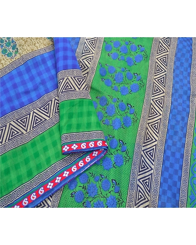 Sanskriti Vintage Sarees Art Silk Printed Craft Fabric Premium Sari Blouse Pc, PS-55418-Multi Color-Printed Work-Art (Artificial) Silk-10
