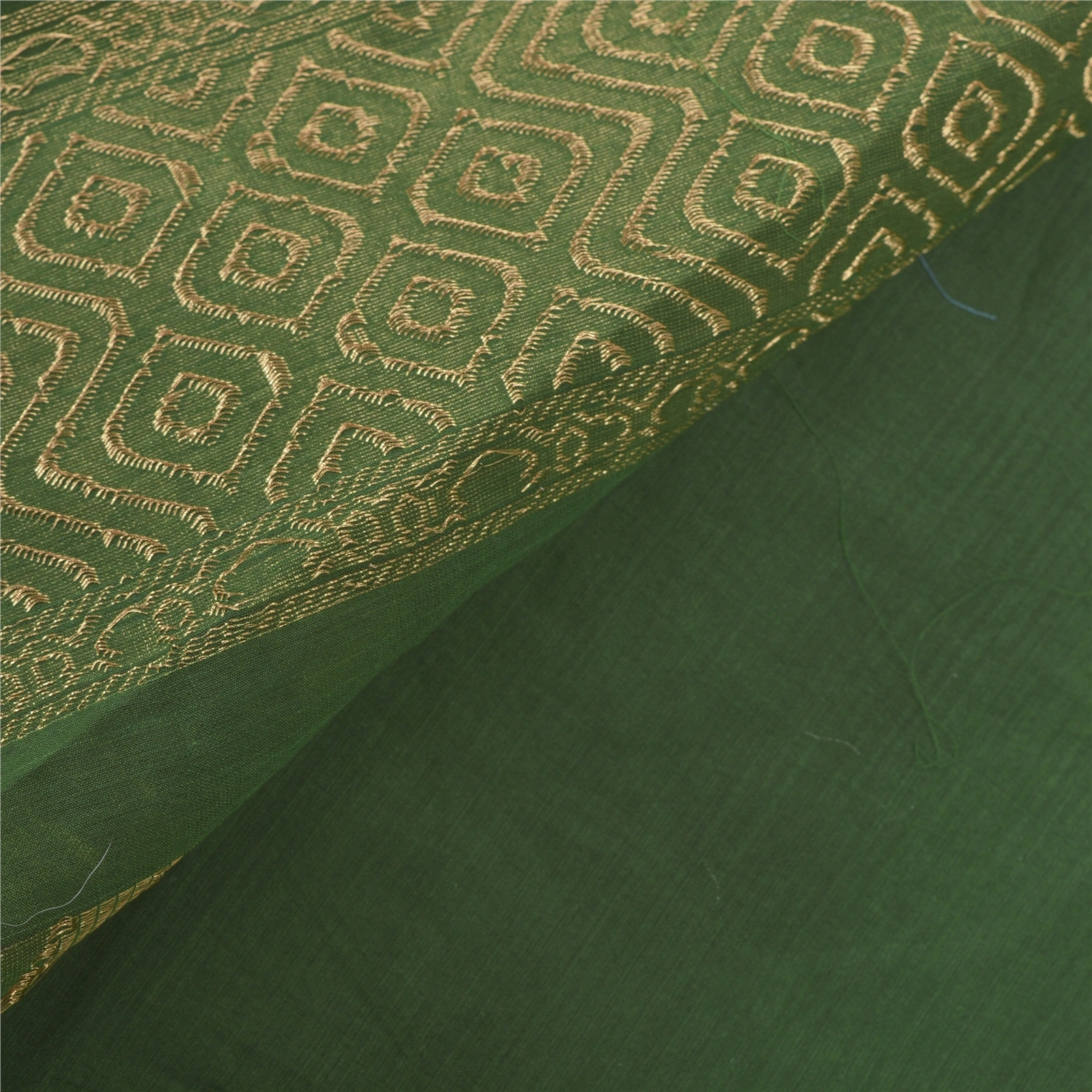 Sanskriti Vintage Green Sarees Blend Silk Woven Brocade Sari Premium 5 Yd Fabric, PS-55512-Green-Zari Work-Blend Silk-2