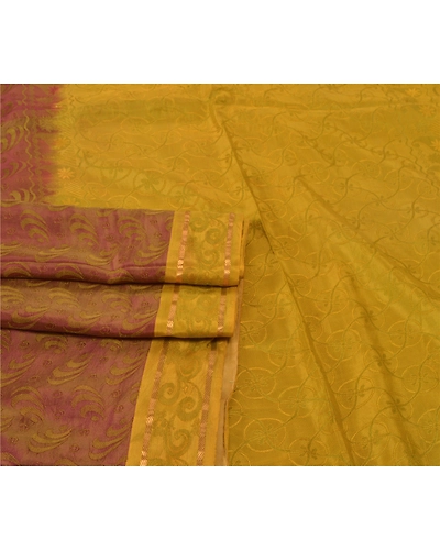 Sanskriti Vintage Green Indian Sari 100% Pure Silk Sarees Premium Craft Fabric, PS-55592-Shade Of Green-Woven Work-100% Pure Silk-7
