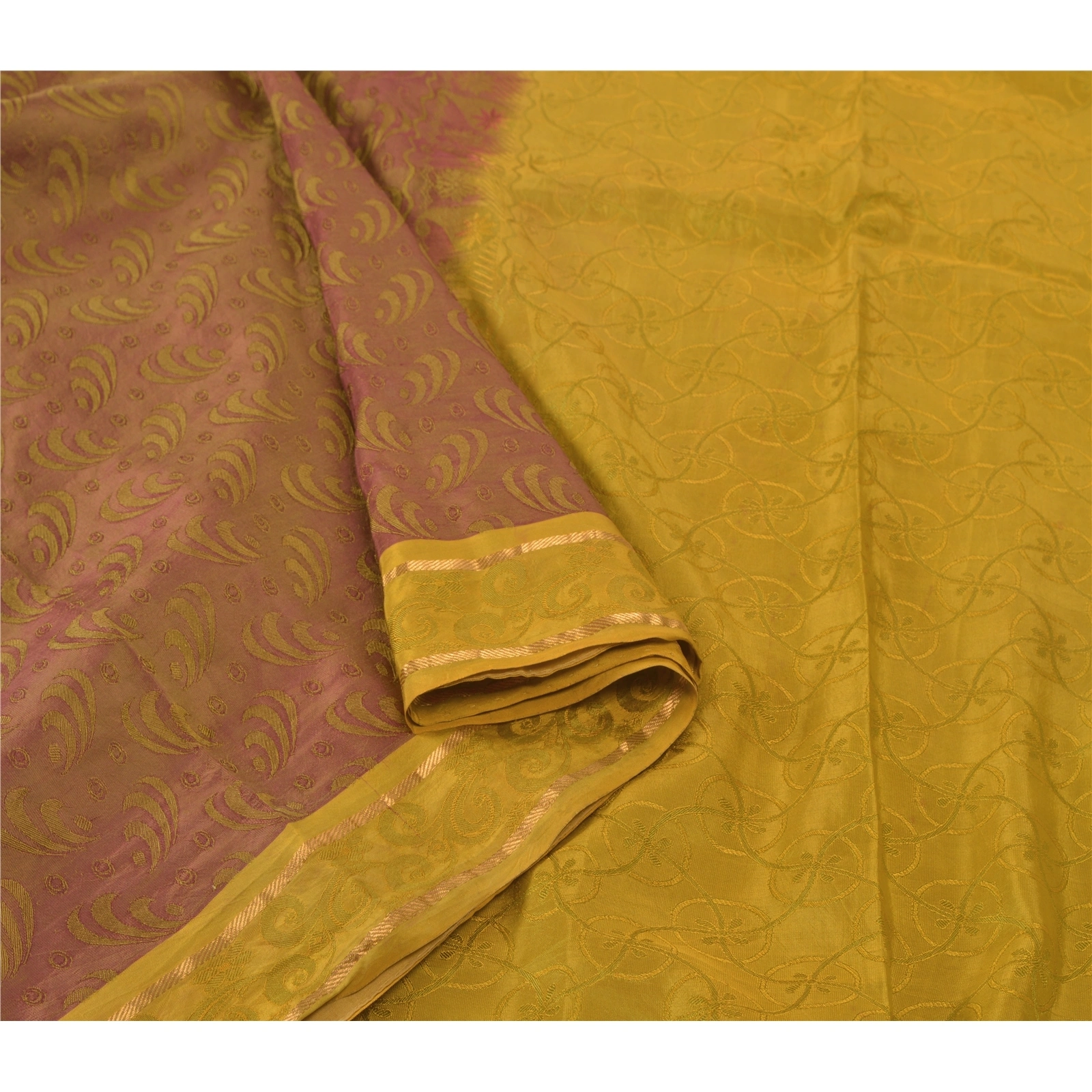 Sanskriti Vintage Green Indian Sari 100% Pure Silk Sarees Premium Craft Fabric, PS-55592-Shade Of Green-Woven Work-100% Pure Silk-9