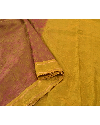 Sanskriti Vintage Green Indian Sari 100% Pure Silk Sarees Premium Craft Fabric, PS-55592-Shade Of Green-Woven Work-100% Pure Silk-9