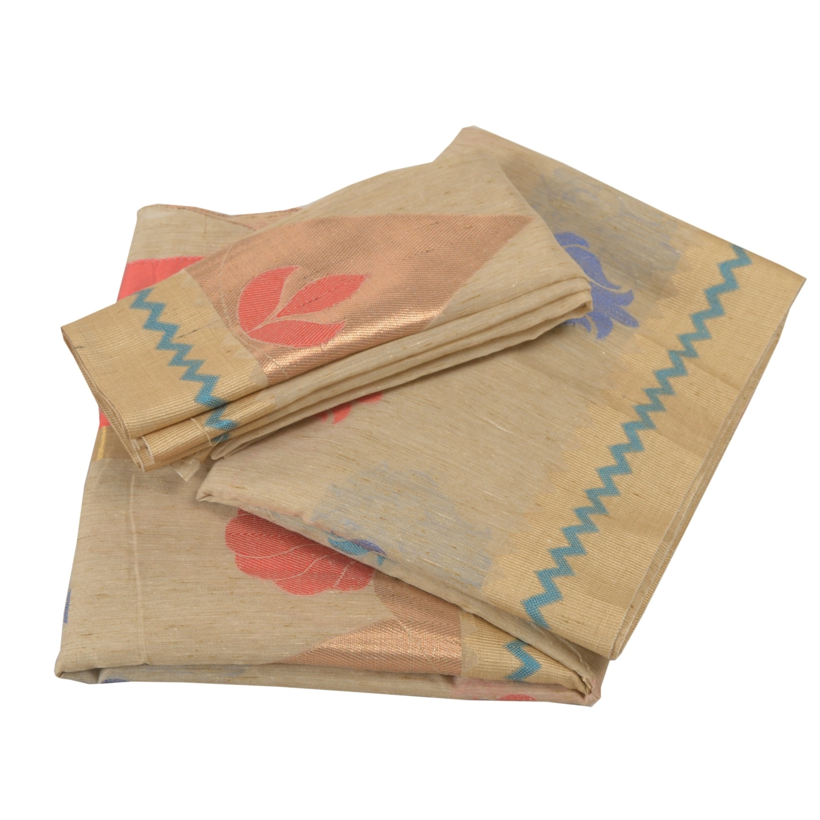 Sanskriti Vintage Cream Indian Sari Art Silk Sarees Woven Craft Premium Fabric, PS-55623-Cream-Woven Work-Art (Artificial) Silk-2