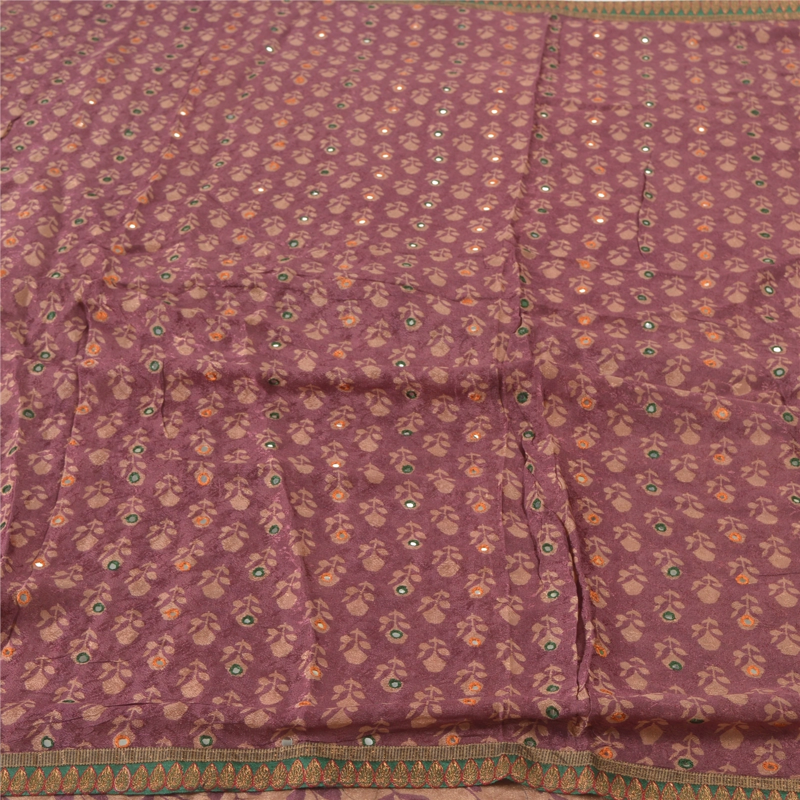 Sanskriti Vintage Purple Sarees Blend Silk Handmade Woven Sari Premium Fabric, PS-55671-Purple-Patch Work-Blend Silk-3