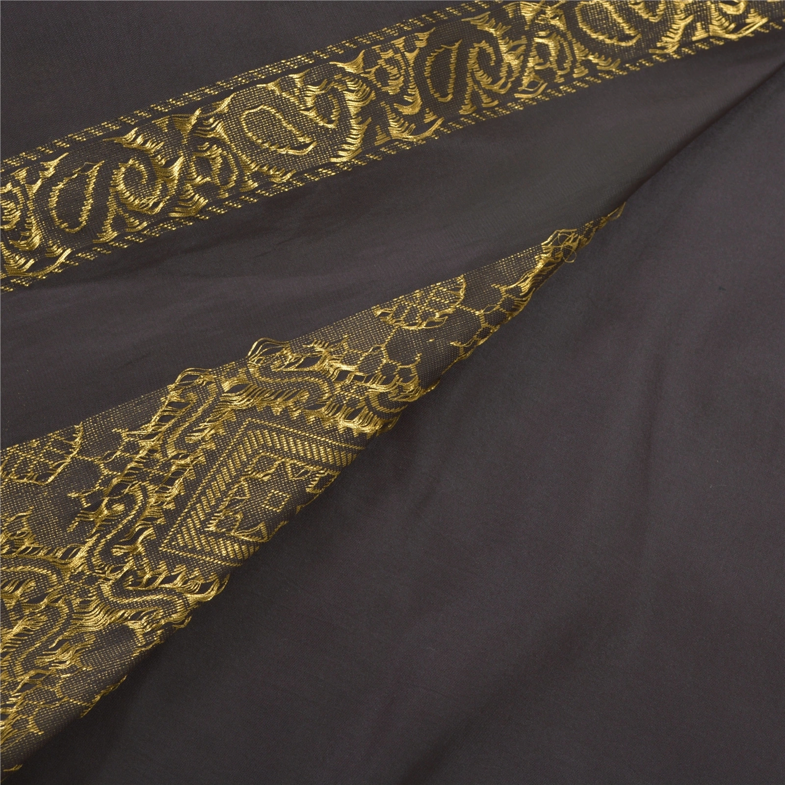 Sanskriti Vintage Dark Brown Sari Art Silk Woven Brocade Craft Sarees Fabric, PS-55766-Dark Brown-Zari Work-Art (Artificial) Silk-2