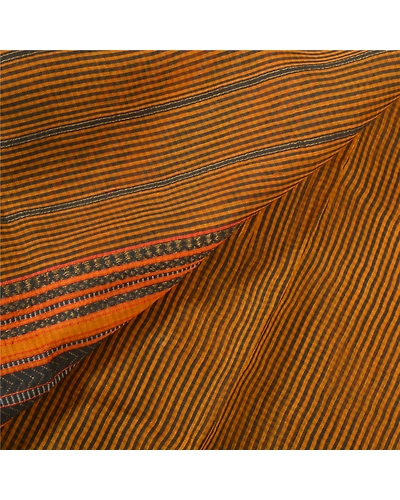 Sanskriti Vintage Mustard Indian Sari Pure Cotton Woven Sarees Premium Fabric, PS-55843-Mustard-Woven Work-100% Pure Cotton-2