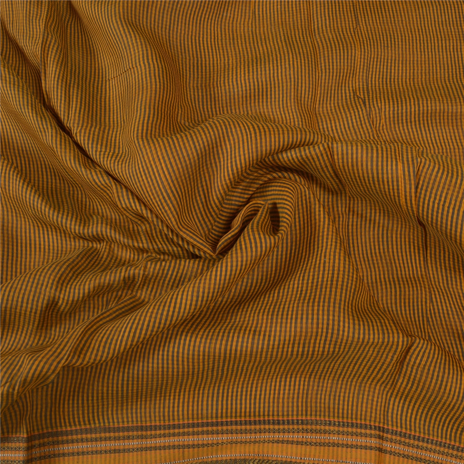 Sanskriti Vintage Mustard Indian Sari Pure Cotton Woven Sarees Premium Fabric, PS-55843-Mustard-Woven Work-100% Pure Cotton-6