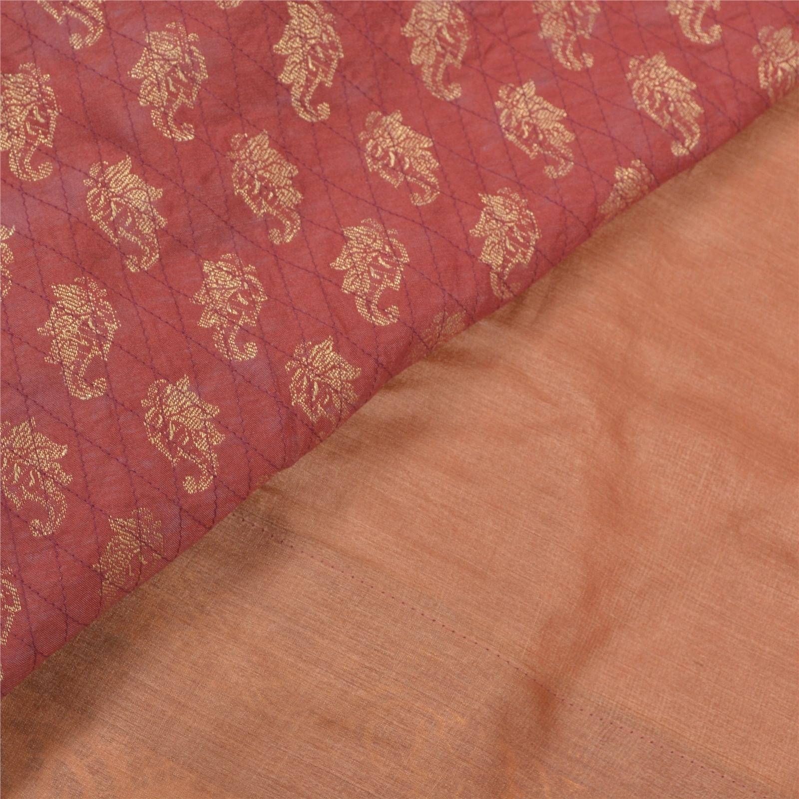 Sanskriti Vintage Peach Sarees Pure Silk Hand Beaded Woven Sari 5 Yard Fabric, PS-55891-Shade Of Peach-Woven Work-100% Pure Silk-2