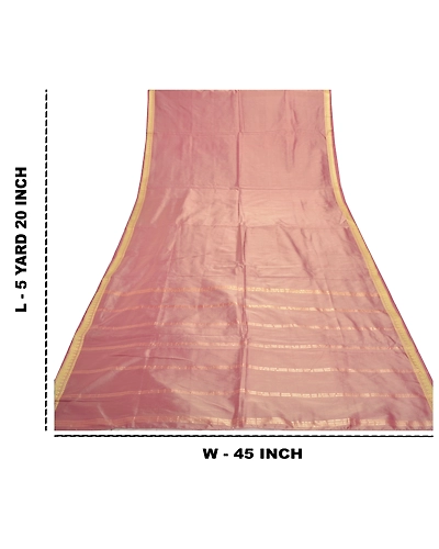Sanskriti Vintage Pink Sarees Art Silk Woven Sari Premium Craft 5 Yard Fabric, PS-55913-Pink-Woven Work-Art (Artificial) Silk-1
