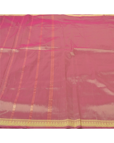 Sanskriti Vintage Pink Sarees Art Silk Woven Sari Premium Craft 5 Yard Fabric, PS-55913-Pink-Woven Work-Art (Artificial) Silk-3